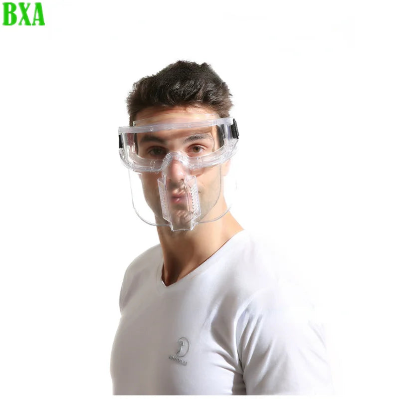 Protective Transparent Face Mask Goggles Anti-spray Dust Welding Face Shield Safety Dustproof Waterproof Glasses Detachable