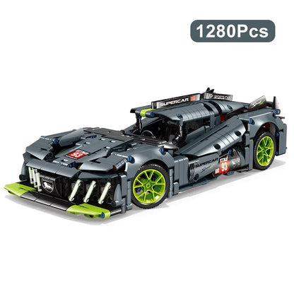 Technical Expert 1280Pcs Mechanical Racing Sport Car Model Building Blocks City Supercar Toys Kids Gift Speed Vehicle MOC Bricks