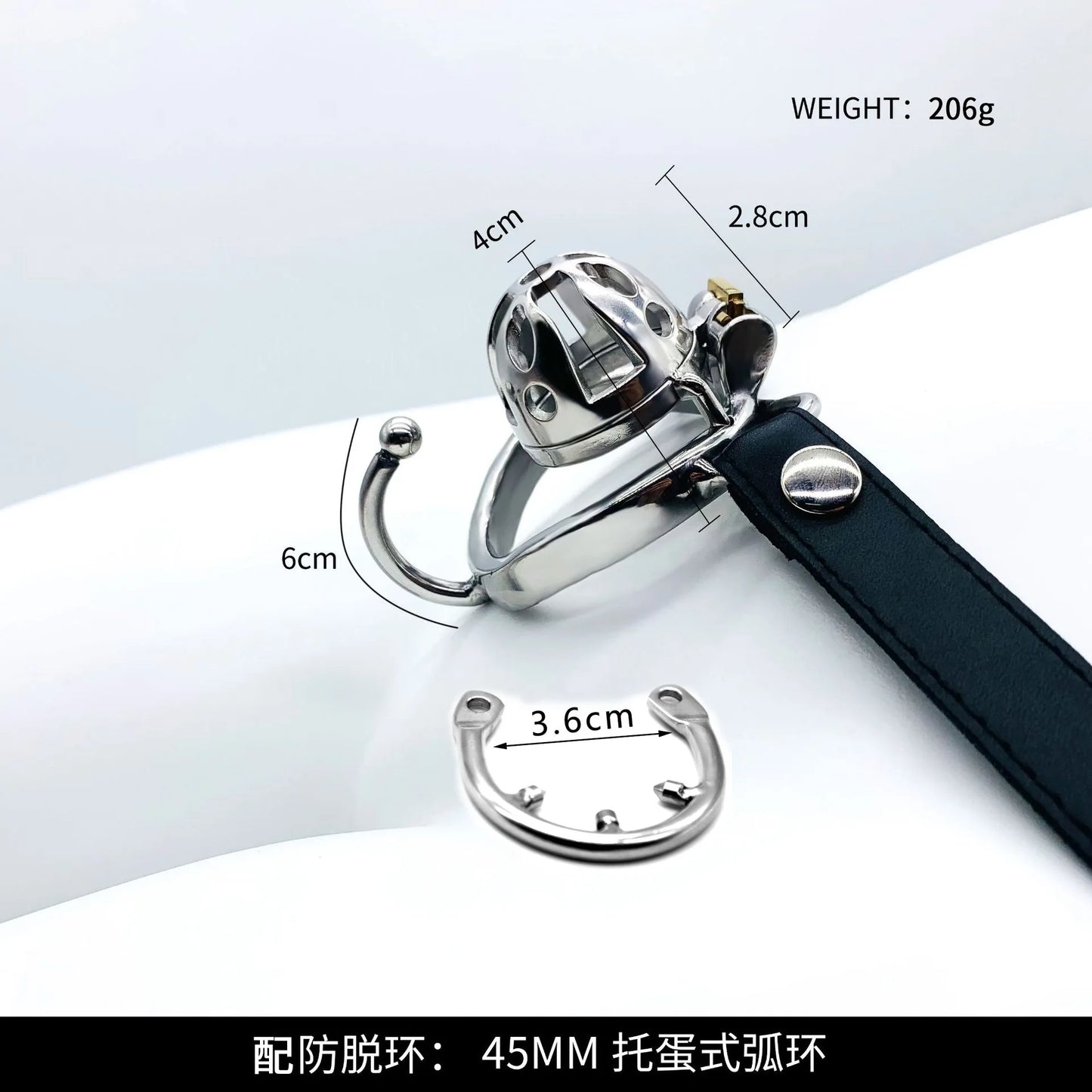 Wearable Chastity Lock with Hook Massage Male Stainless Steel Chastity Lock Adult Sex Products Chastity Lock