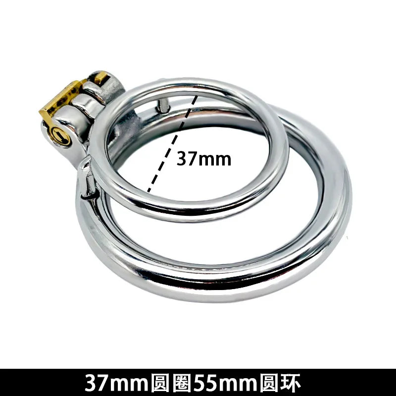 Stainless Steel Penis Double Rings Cock Lock Male Chastity Cages Bondage Device Restraint Sex Toys for Men Adult Training