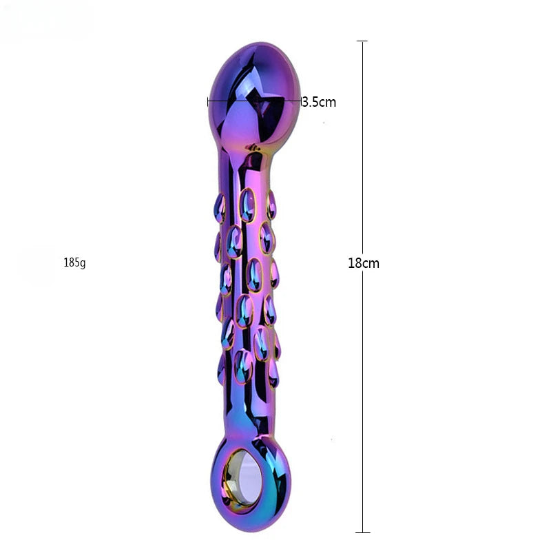 Vaginal Anal Plug Men Butt Dilator Spikes Penis Female Masturbator Sex Toys Erotic Goods 17cm Electro Glass Big Dildos For Women