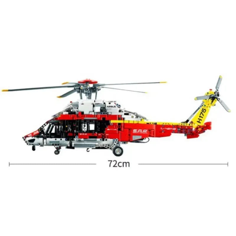 2001 Pcs Technical Airbus H175 Rescue Helicopter 42145 for Boy Girls Gift Motorised Functions Model Building Block Toy