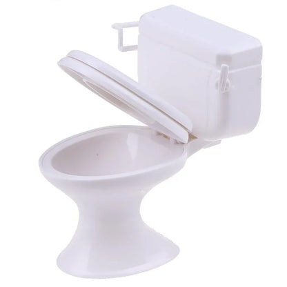 1pc Dollhouse Furniture Bathroom White Toilet Model Baby Pretend Toys Dolls Accessories Bathroom Scene Decoration Miniature Toy