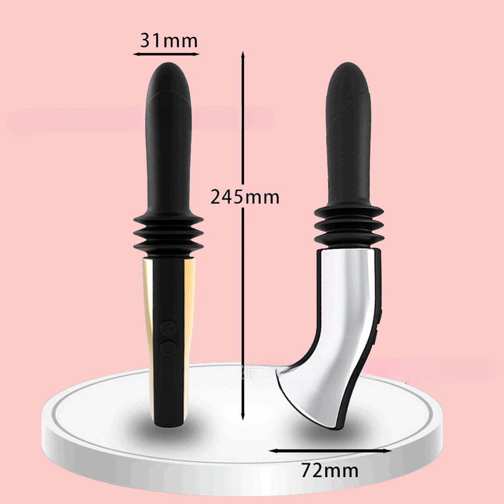 Telescopic Gun Electromechanical Simulation Phallus Female G-spot Stick Masturbation Prop Automatic Pumping & Inserting Sex Toys