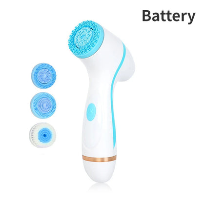 3 In 1 Sonic Facial Cleansing Brush Face Spin Brush Set Facial Spa System For Skin Deep Cleaning Remove Blackhead Machine