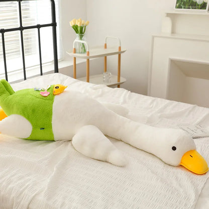 75-160cm Cute Celebrity Big White Goose Plush Toys Kawaii Huge Duck Sleep Pillow Cushion Soft Stuffed Animal Doll Birthday Gift