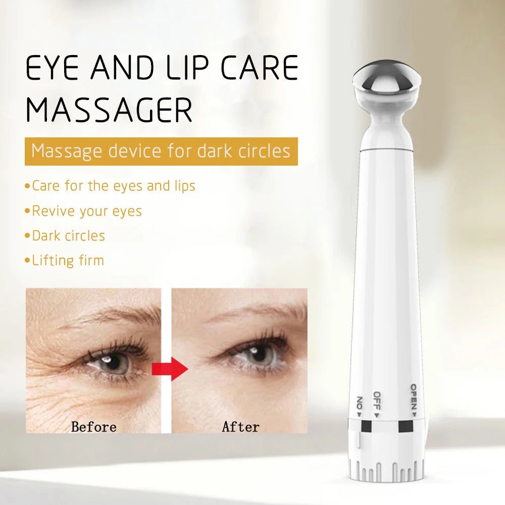 Mini Electric Vibrating Portable Eye Massager Anti-aging Wrinkles Dark Circles Pen Removal Rejuvenation Beauty Care Makeup Tools