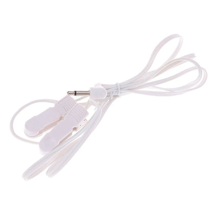 1PCS 3.5mm Plug Electrode Lead Wires Connecting Cables With 2 Ear Clips For Digital TENS Therapy Machine Massager