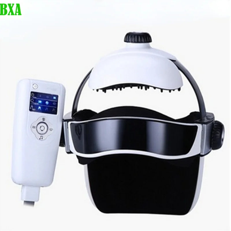 Electric Heat Head Massage Helmet Automatic Air Pressure Vibration Neck Massage Music Eye Massage Muscle Stimulator Health Care