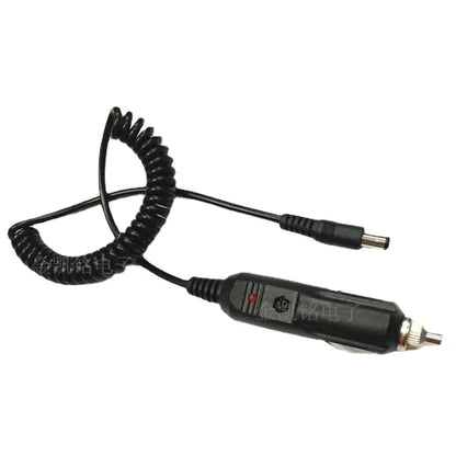 12V All-Copper Thickened Car Power Cable, 3A, Spring Curved Car Charger Cigarette Lighter, DC5.5*2.1mm