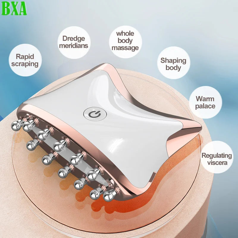 New Face Massager Electric Infrared Guasha Massager EMS Body Shaping Meridian Scraping Brush Face Neck Lifting Eliminate Edema