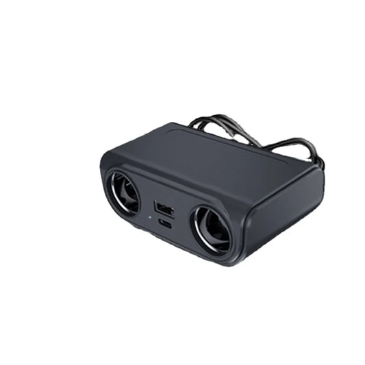 TR37 Car Cigarette Lighter Adapter with 100W Dual Ports and USB-C, Splitter Design, Fast Car Charger