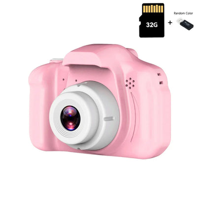 1080P HD Camera Video Toys for Kids 2 Inch Cartoon Cute Outdoor Digital Pink Camera Children SLR Camera Toy Birthday Gift