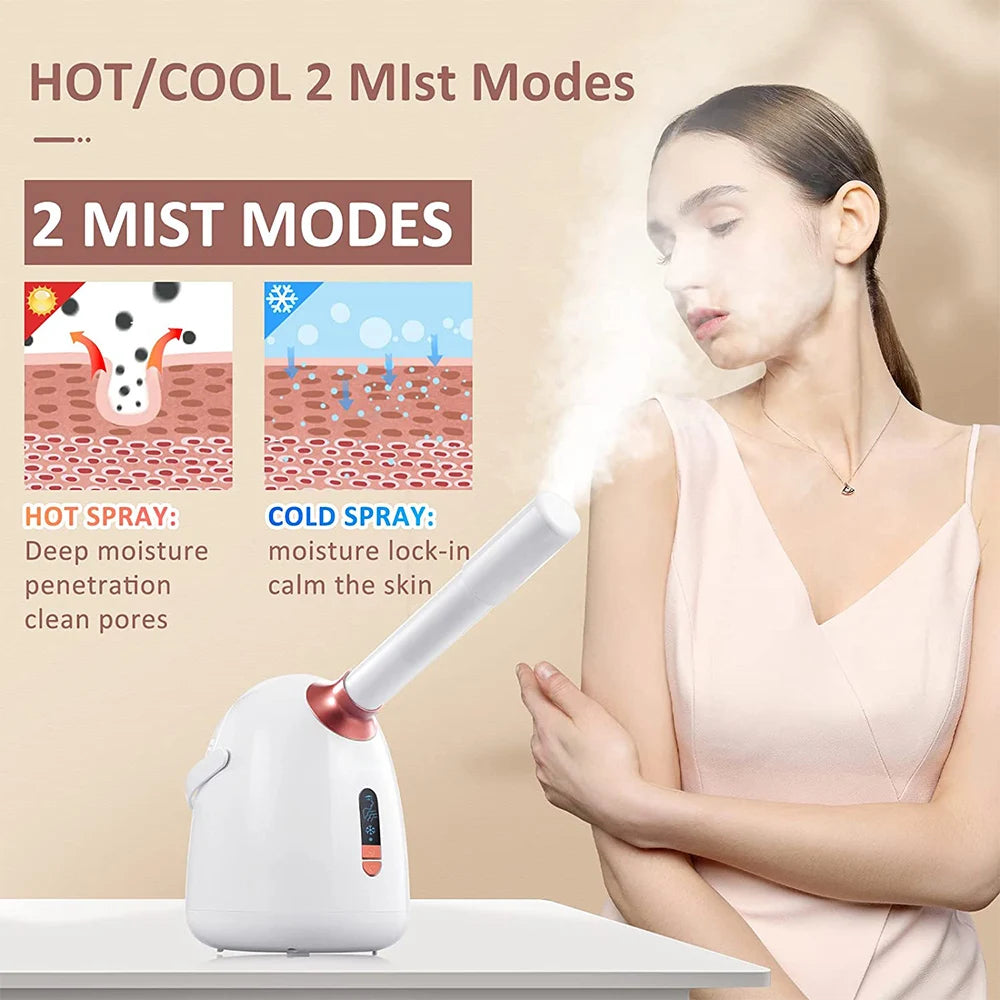 SPA Face Steamer Hot Cold Steam Face Machine Cleanser Moisturizing Nano Mist Sprayer Facial Anti-aging Wrinkle Sauna Humidifier