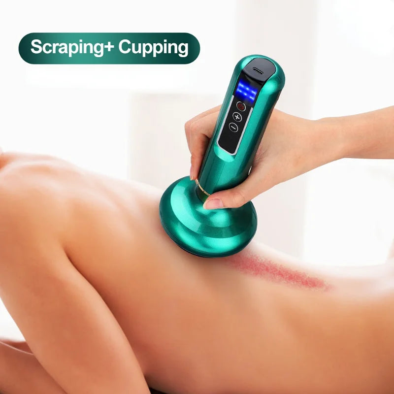 1PC New Electric Cupping Massager Vacuum Suction Cup GuaSha Anti Cellulite Beauty Health Scraping Infrared Heat Slimming Massage