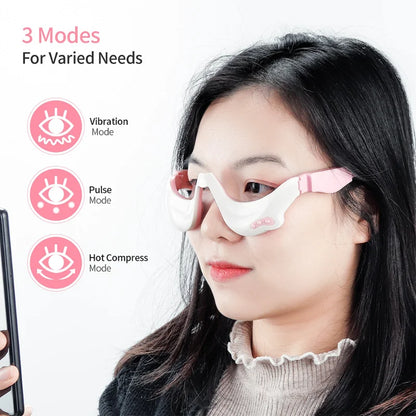 Electronic Eye Vibration Massage Mask EMS Warm Compress Eye Relaxation Glasses Reduce Dark Circles Anti-wrinkle Pouch Removal