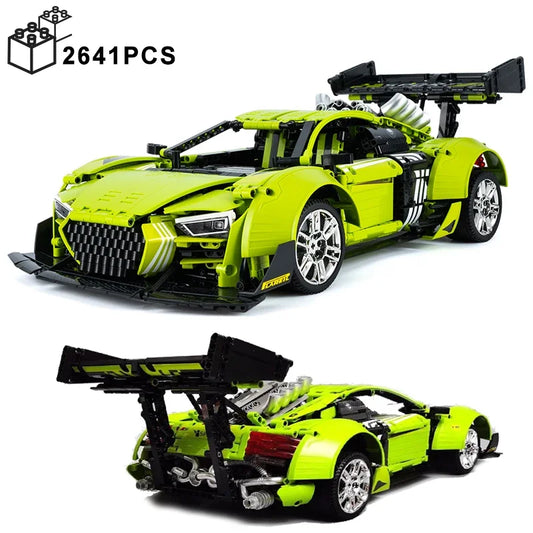 2641PCS Technical Green Beast R8 Hot Rod Sport Car Building Blocks Speed Vehicle Assemble Bricks Kids Toys Birthday Gift For Boy