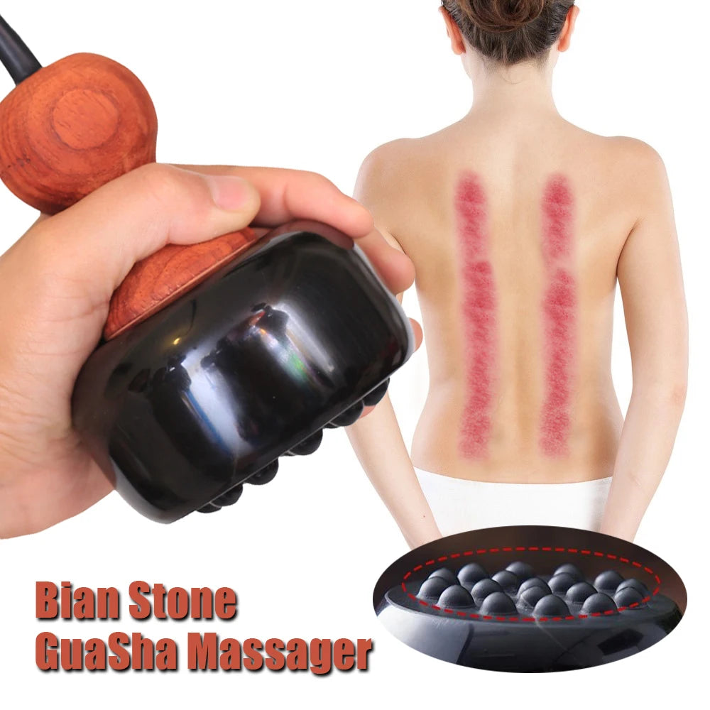 Electric Hot Stone Gua Sha Massage Bianstone Trigger Point Massage Scraper Thermotherapy Body Acupuncture Massage Muscle Relax