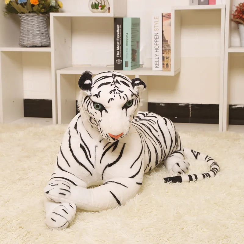 30-60cm Big Size White Yellow Simulation Siberian Tiger Plush Toys Lifelike Wild Animal Dolls Children Kids Decor Birthday Gift