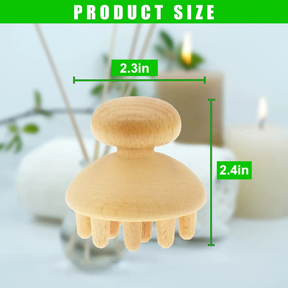 BXA Wood Therapy Mushroom Massage Comb  Anti Cellulite Lymphatic Drainage Fascia Massage Tools for Neck Back Legs Full Body