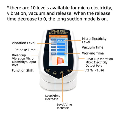 4 in 1 Electric Chest Massager Vibration Vacuum Breast Lifting Machine Buttocks Suction Pumping EMS Stimulation Butt Firming