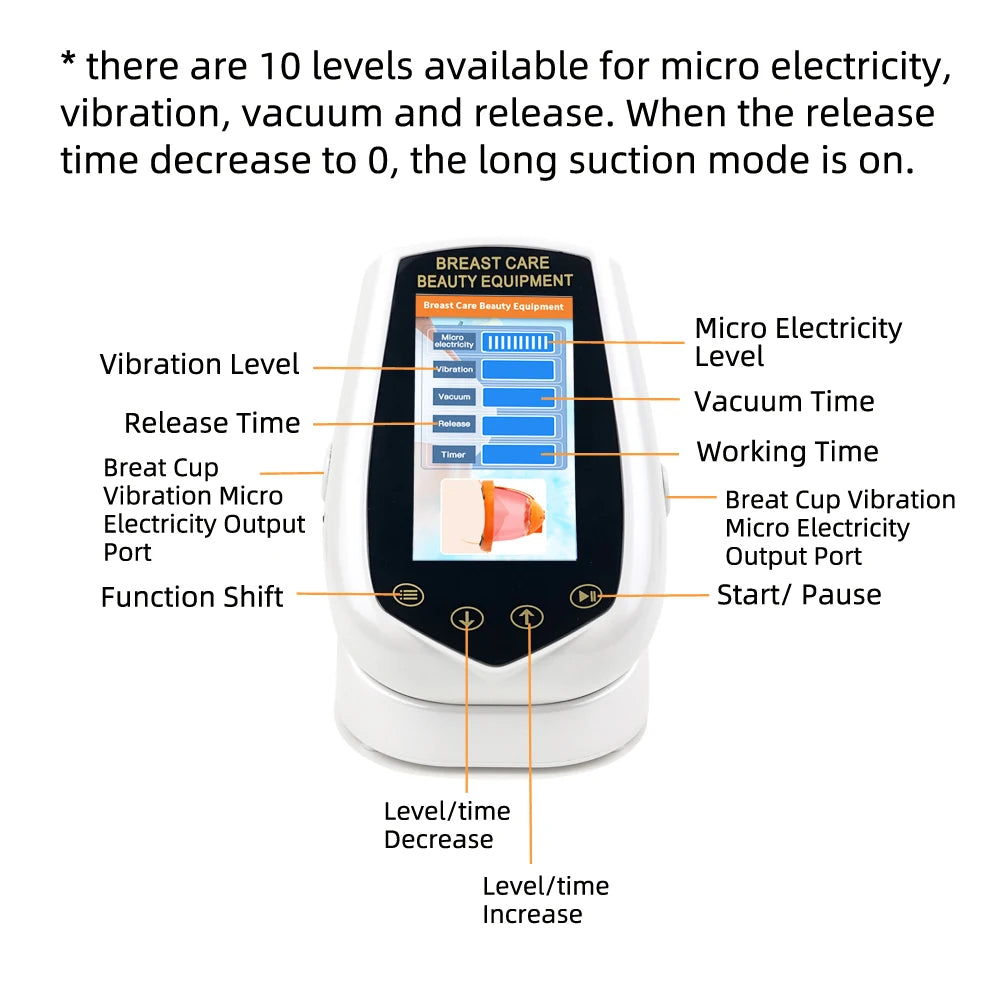 4 in 1 Electric Chest Massager Vibration Vacuum Breast Lifting Machine Buttocks Suction Pumping EMS Stimulation Butt Firming