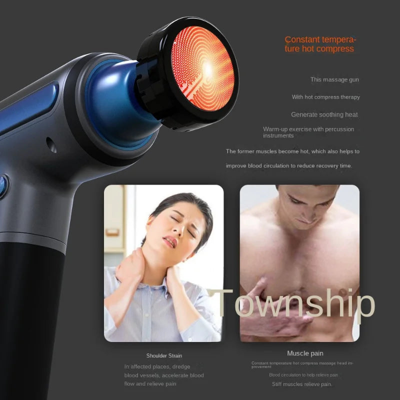 1600-3200RPM Massage Gun Electric Massager Hot and Cold Compress Handheld Fascial Gun Muscle Relaxation Relieve Muscle Soreness