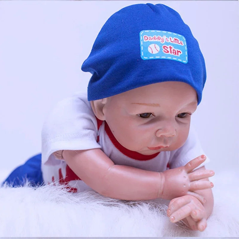 55cm Reborn Dolls 22Inch Lifelike Reborn Toys Soft Cotton Body Vinyl Real Looking Reborn Baby Dolls for Girls Children Gift