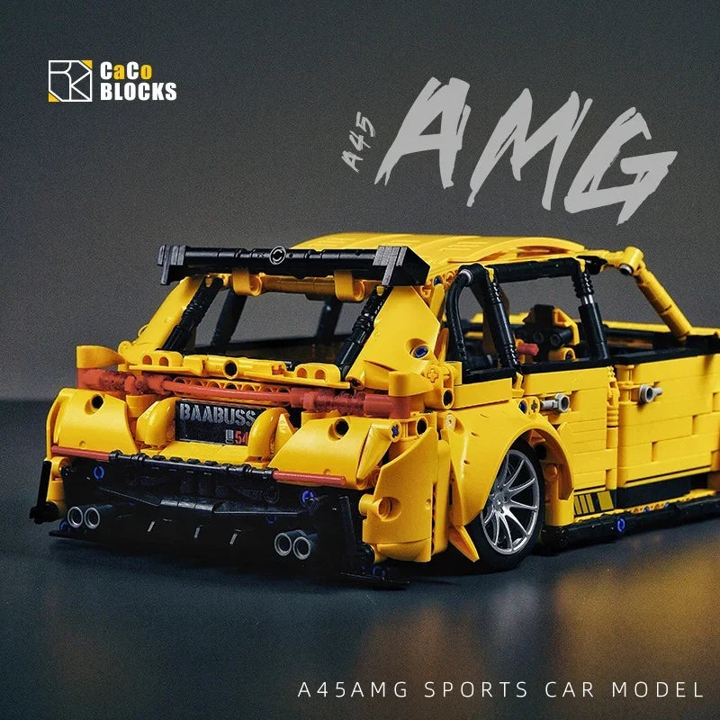 1870PCS Technical MOC Benzs AMG Car Building Blocks Yellow Assemble Bricks Hatchback Vehicle Toys Gifts for Children Kids