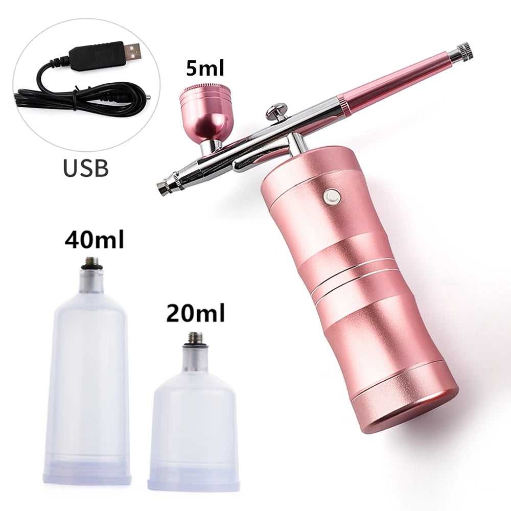 NEW Air Compressor Kit Top 0.4mm Pink Mini Air Brush Paint Airbrush Airbrush Nail Art Tattoo Craft Cake Nano Mist Mist sprayer