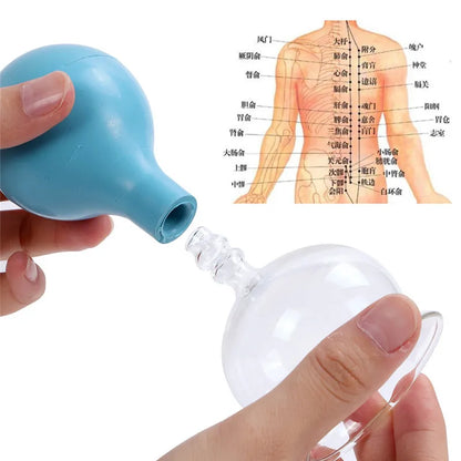 NEW Vacuum Cupping Sleeve Rubber Head Glass Suction Cup Massage Pot Anti-fat Massager Chinese New Therapy Massage Pot