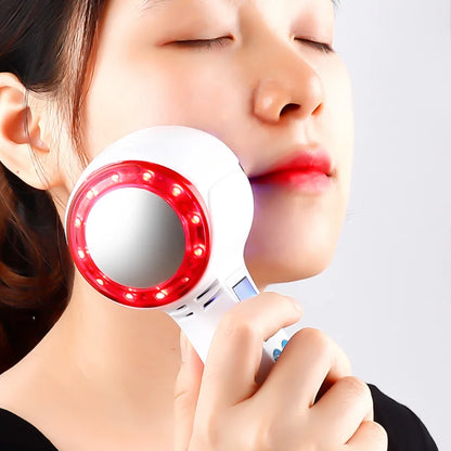 Red Blue Photon Hot Cold Hammer Cryotherapy Warm Ice Heating Facial Skin Lifting Tighten Anti-aging Face Spa Shrink Pore Massage