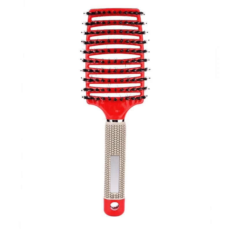 1PCS Multicolor Bristle Nylon Scalp Massage Comb Women Wet Curly Detangle Hairbrush Hair Growth for Relax & Stress Relief