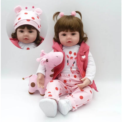 47cm Reborn Dolls Soft Silicone Reborn Baby Dolls Lifelike Baby Girl Doll Gifts for Girls Reborn Doll Kit Pink Simulation Baby