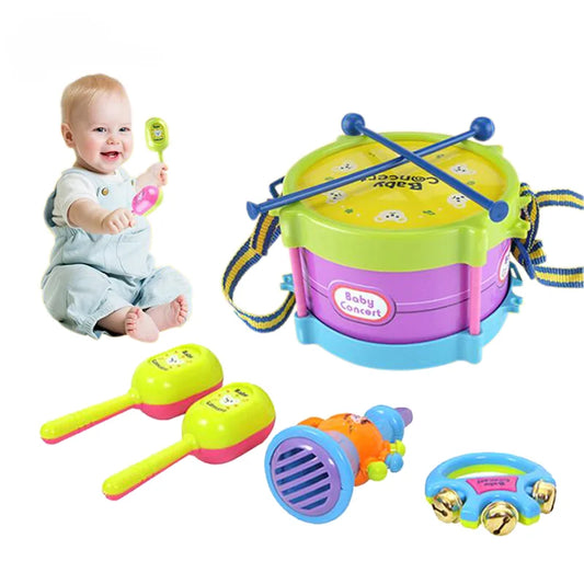 Baby Early Learning Education Xylophone Percussion Instrument Double Sided Hand Tapping Waist Drum Toy Infant Enlightenment Toys