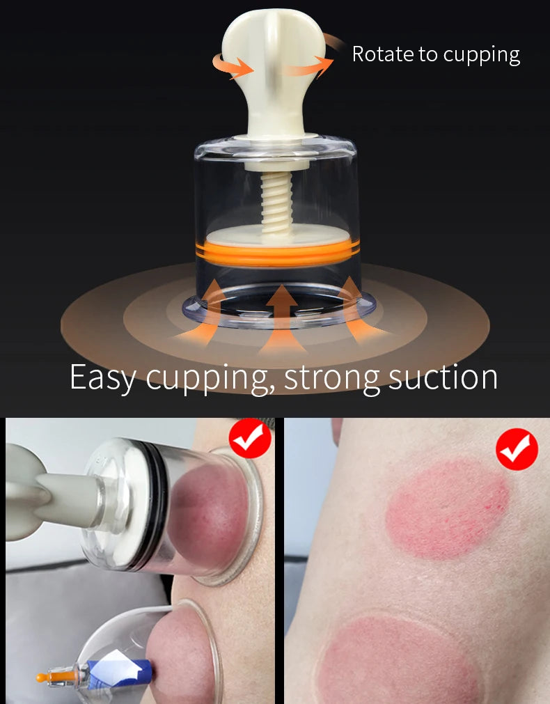 Vacuum Suction Booster Cup Anti-cellulite NEW Chinese Cupping Therapy Rotary Handle Cupping Vacuum Cupping Body Massager