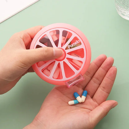 Portable Small Round Pill Box Portable 7 Days A Week Travel Pill Box Tablet Storage Box Container