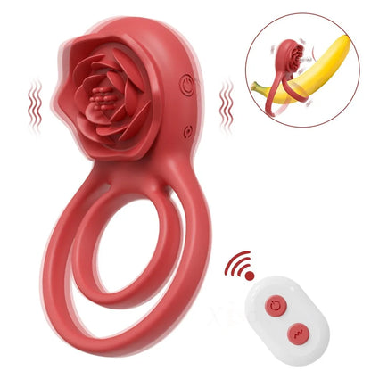 Wireless Remote Control Penis Rings Delay Ejaculation Sex Toys for Male Cock Rings Rose Toy Cock Ring Vibrator for Men and Woman