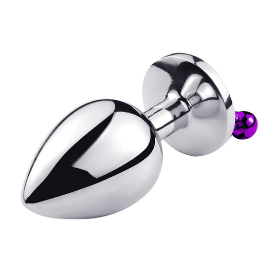 1PCS Large Size  Anal Plug Anal Butt Metal Multicolor Crystal Base with Bell Removable Masturbator Anal Sex Toys for Men/Women