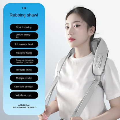 Cervical Trapezius Massager Cross border Brushless Shoulder Hot compress Massage Shawl Home Neck Shoulder and Neck Massager