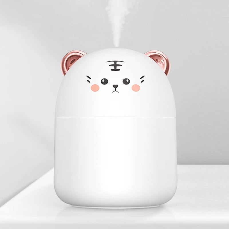 Facial Humidifier with Colorful Atmosphere Light 250ml Capacity Cold Mist Aroma Diffuser Home Bedroom Humidifier Purifies