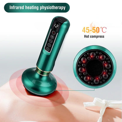 1PC New Electric Cupping Massager Vacuum Suction Cup GuaSha Anti Cellulite Beauty Health Scraping Infrared Heat Slimming Massage