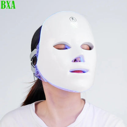 New Wireless 7 Colors LED Facial Mask Photon Therapy Skin Rejuvenation Anti Acne Wrinkle Removal Skin Care Mask Skin Brightening