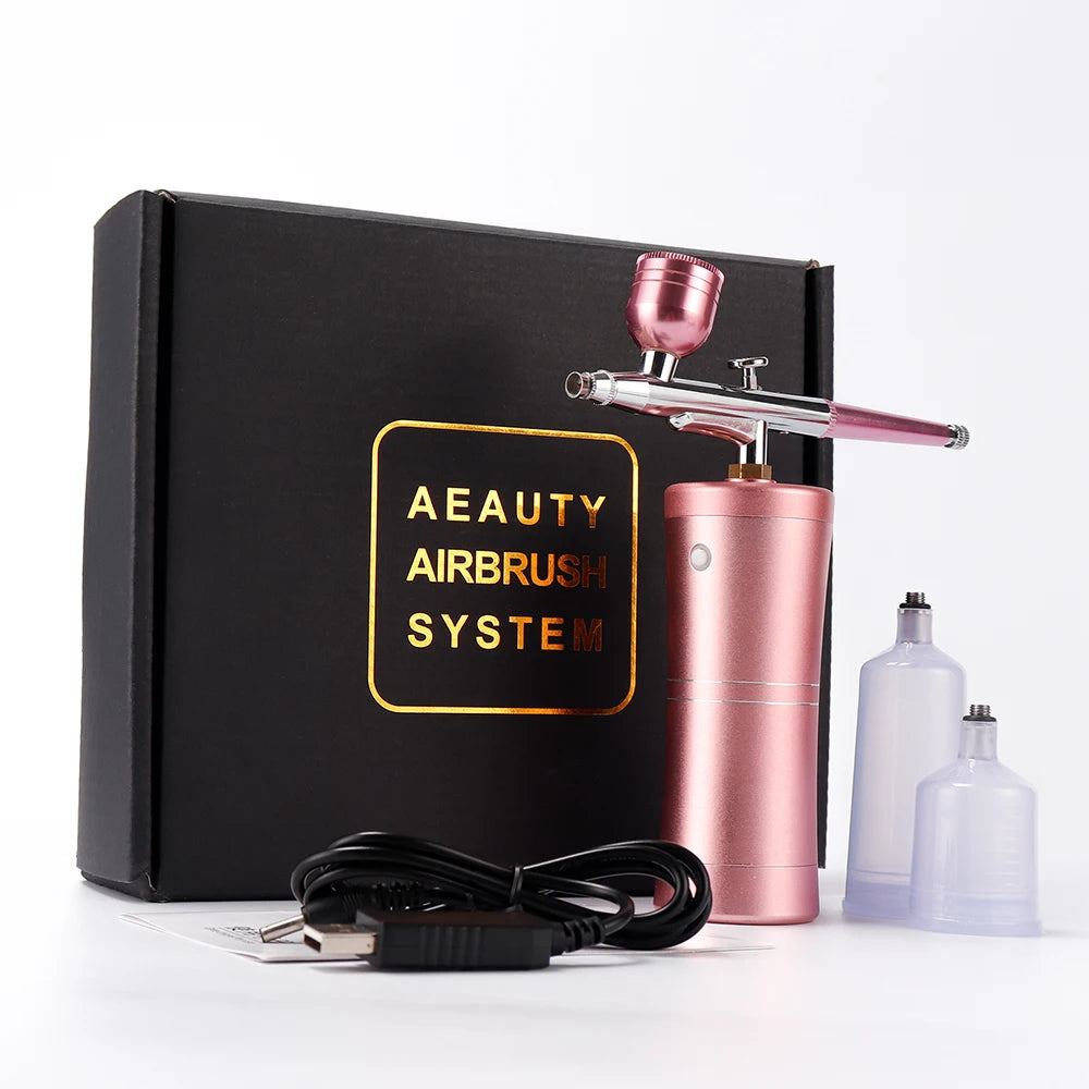 NEW Air Compressor Kit Top 0.4mm Pink Mini Air Brush Paint Airbrush Airbrush Nail Art Tattoo Craft Cake Nano Mist Mist sprayer