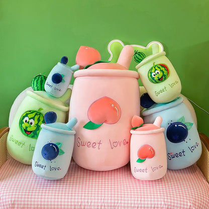 1pcs 24cm-50cm New Milk Tea Cup Plush Toy Large Fruit Cup Throw Pillow Doll Girl Children Birthday Gift Wholesale