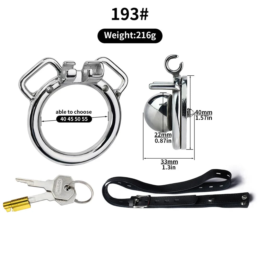 Wearing Stainless Steel Flat Negative Number Lock Male Penis Cage Exercise Control Anti-Escape Chastity Lock Removable