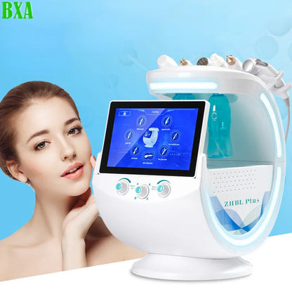 New 7 in 1 Smart Ice Blue Plus Oxygen Hydro dermabrasion Bubble Machine Professional Face Hydro Machine Lifting Ultrason