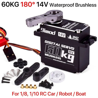 9imod Brushless Servo 50KG 60KG 70KG Waterproof RC Servo Motors Metal Gear 14V For 1/8 1/10 RC Crawler Car Robot Traxxas Scx10