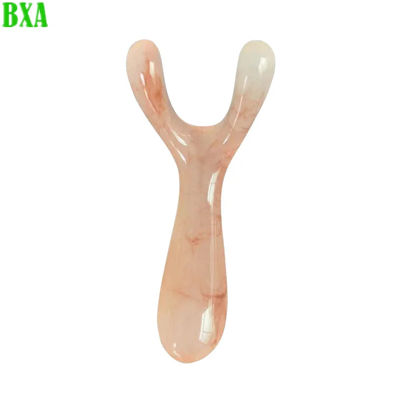 1pc Y-shaped Fork Nose Massage Resin Face Lifting Stone Guasha Scraping Facial Gouache Plate Nose Massage Trigger Point