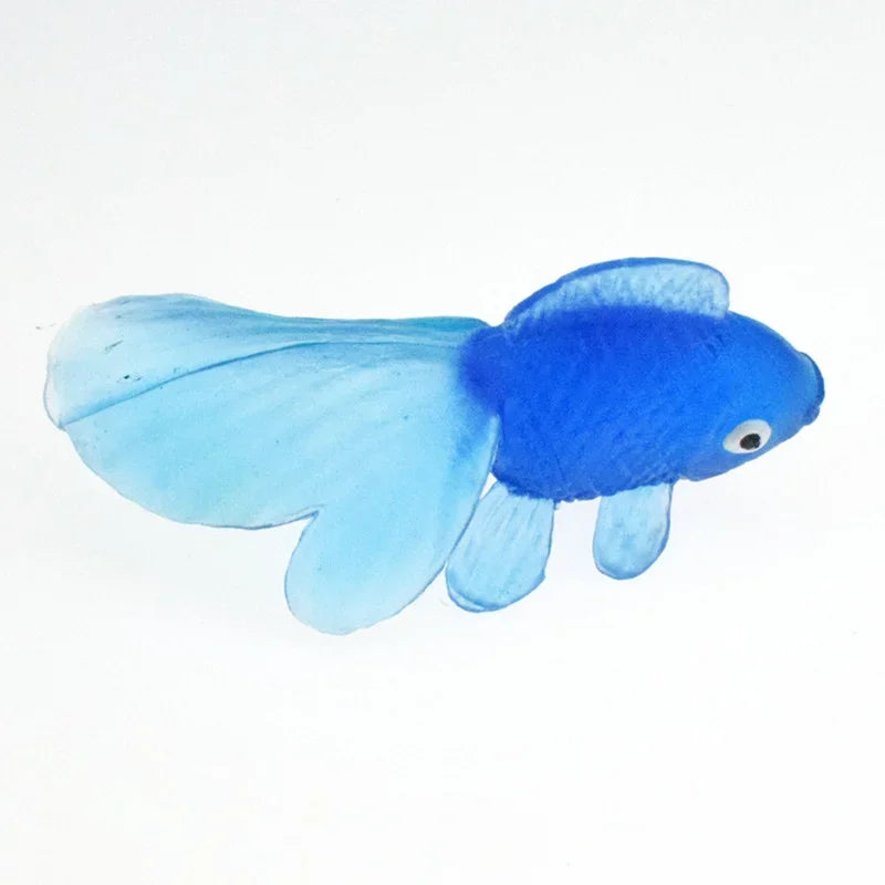 10pcs/set Kids Soft Rubber Simulation Mini Colorful Goldfish Model Baby Bath Toys for Children Toddler Fun Swimming Beach Gifts